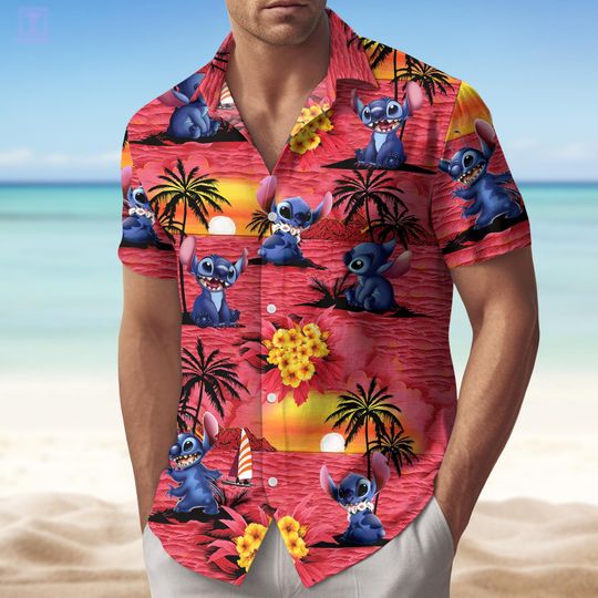 Discover Stitch Aloha Summer Hawaiian Shirt, Disney Stitch Shirt For Men, Lilo And Stitch Shirt For Her, Hawaiian Aloha Stitch Shirt, Disneyworld