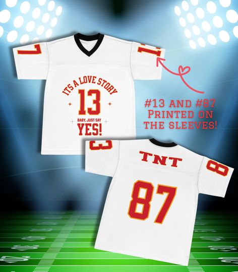 Discover Taylor Super Bowl Jersey Keepsake Gift Idea 13 Travis 87 Youth Size Adult Engagement Swift Fan Baby Just Say Yes! Traylor Football Jersey