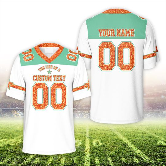 Discover Custom Glitter Print Football Jersey, The Life Of A Football Jersey, Custom Name and Number Shirt, Winter Tour 2025 Jersey For All Ages
