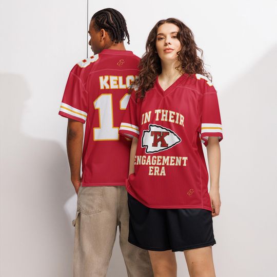 Discover In Their Engagement Era Jersey | taylor version Football Mesh Shirt | Taylor-Inspired Festival Outfit | Mrs. Kelce #13 Fan Jersey