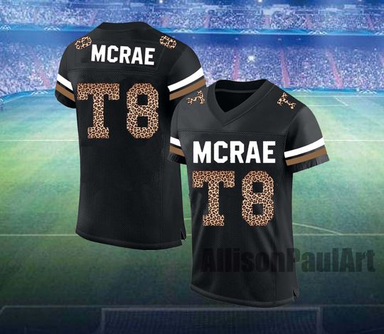 Discover Custom Mcrae T8 Leopard Jersey, Team Name & Number Football Jersey For Adult Kid, Custom Mesh Football Jersey Shirt, Game Day Custom Shirt