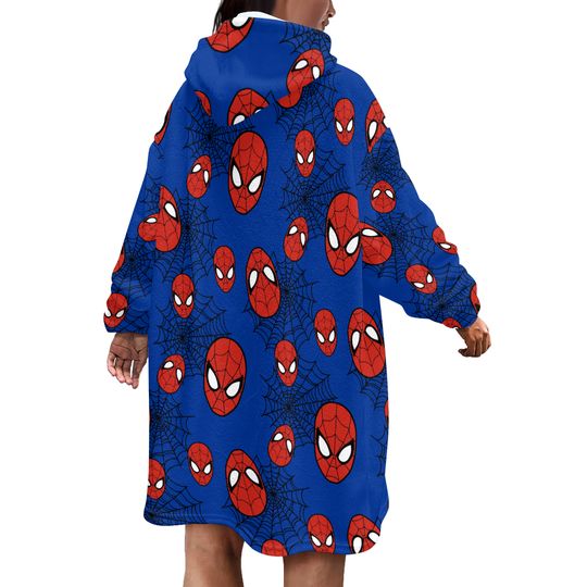 Gamer Oversized Adults Hoodie Spiderman Heads Up Design Blanket Hoodie