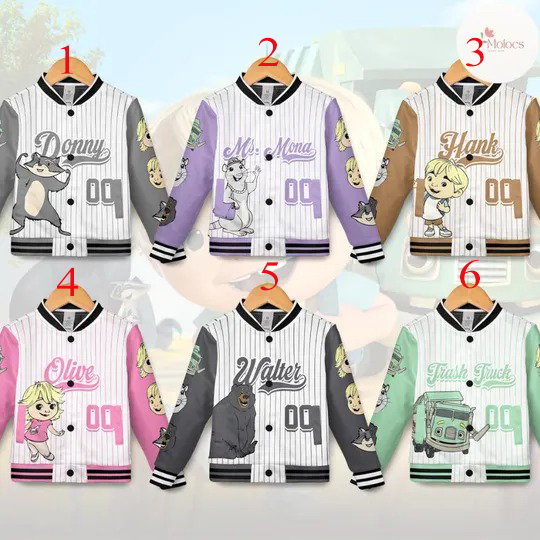 Personalized Trash Truck Baseball Jacket, Hank Trash Truck Jacket