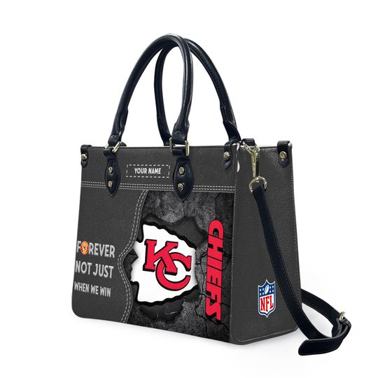 Personalized Kansas City Team Chiefs Leather Bag, Football Team Leather Bag