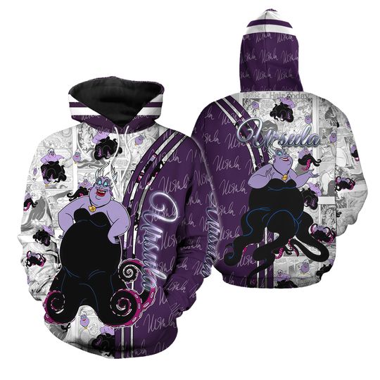 Halloween Ursula Hoodie, Ursula Zip Hoodie, Disney Halloween Shirt