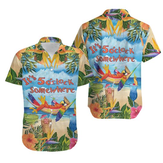 Jimmy Buffett Parrot 3D HAWAII SHIRT US Size Christmas Gift Halloween Gift