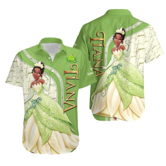 Tiana Hawaiian Shirt, Disney Princess Shirt, Disney Vacation Shirt, Princess Tiana Button Shirt, Hawaiian Shirt Women, Button Up Shirt