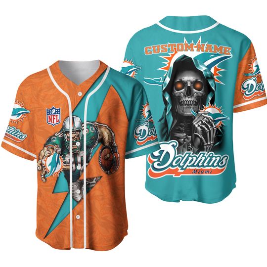 Personalized football Miami Dolphins Baseball Vintage Baseball Jersey