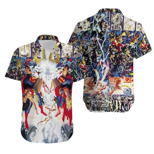 Superman Hawaiian Shirt,  Button Down Full Size