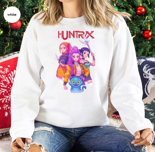 Discover HUNTRX Fantasy Adventure Sweatshirt, Empowering Cartoon Design for Animated Series Fans, Vibrant Character Apparel Gift