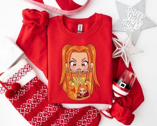 Discover MIRA Cartoon Noodle Sweatshirt, Playful Anime Character Hoodie, Quirky Manga Art Apparel for Anime Fans and Manga Lovers
