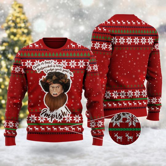Belsnickel Is Here I Judge Your Year As Impish Sweater, Comedy Ugly Christmas Sweater, Xmas Sweatshirt, Christmas Gift For Men Women Kid