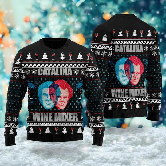 Catalina Wine Mixer Sweater, US Comedy Movie Ugly Christmas Sweater, Xmas Sweatshirt, Christmas Gift For Men Women Kid