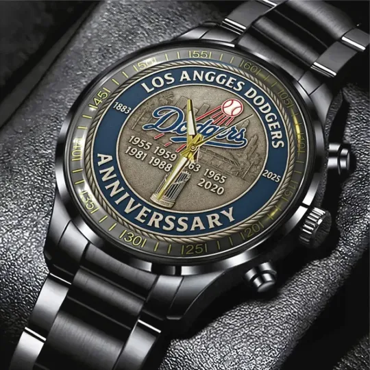 Dodgers 2025 Black Stainless Steel Watch