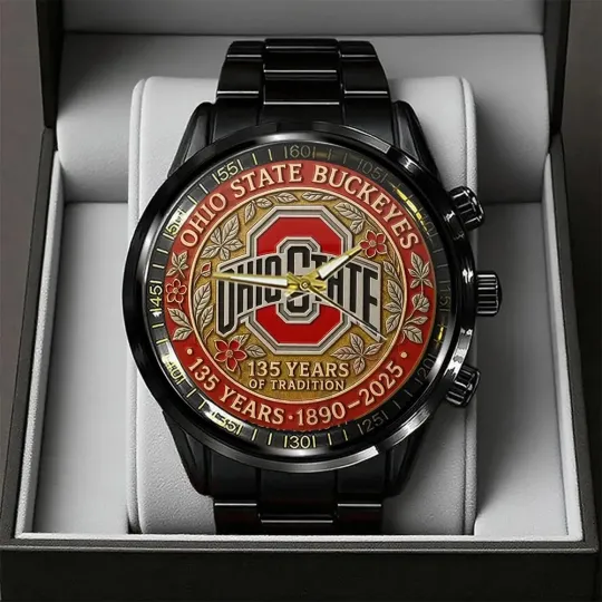 Discover Ohio Football Black Stainless Steel Watch
