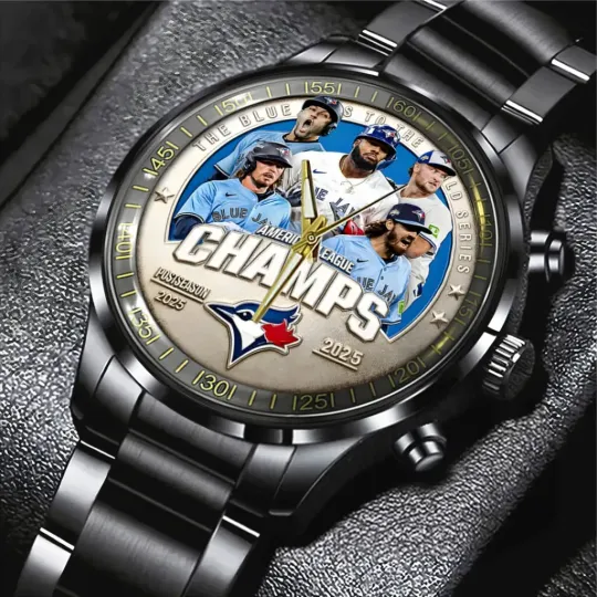Discover Blue Jays WinCraft 2025 American League Champions Black Stainless Steel Watch