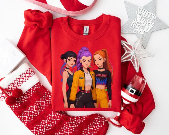 Discover MONUMEN Empowering Sweatshirt, Animated Character Design for Youth, Bold Fashion Urban , Music Lover Apparel