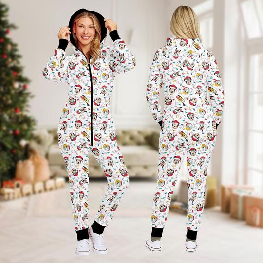 Discover Mickey and Friends Christmas Onesie Pajamas, Disney Matching Family Jumpsuit, Disney Holiday Jumpsuit, Cozy Festive Outfit, Xmas Gift