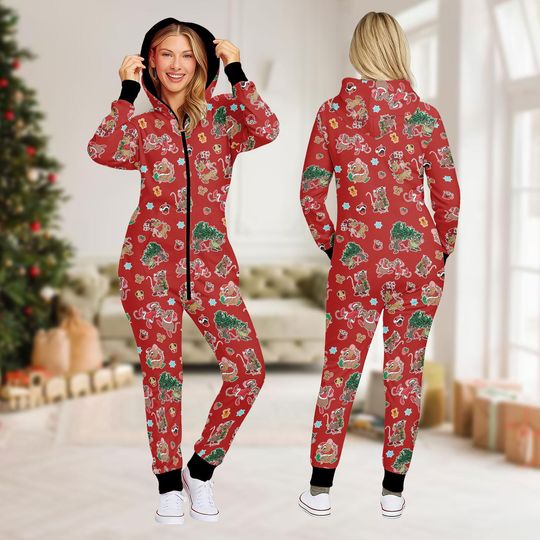 Discover Chip N Dale Onesie Pajamas, Disney Merry Christmas Holiday Jumpsuit, Gingerbread Holiday Jumpsuit, Magic Kingdom Shirt, Cozy Xmas Gift
