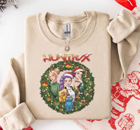 HUNTRIX Anime Christmas Sweatshirt, Festive Pop Culture Holiday Sweatshirt
