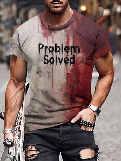 Problem Solved Bloody Shirt I'm Fine Tshirt Halloween T-Shirt for Men and Women