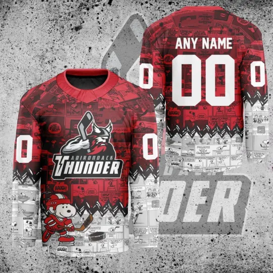 Discover Custom Adirondack Thunder Peanutss 75th Anniversary Hockey Shirt Fan Gear Gift