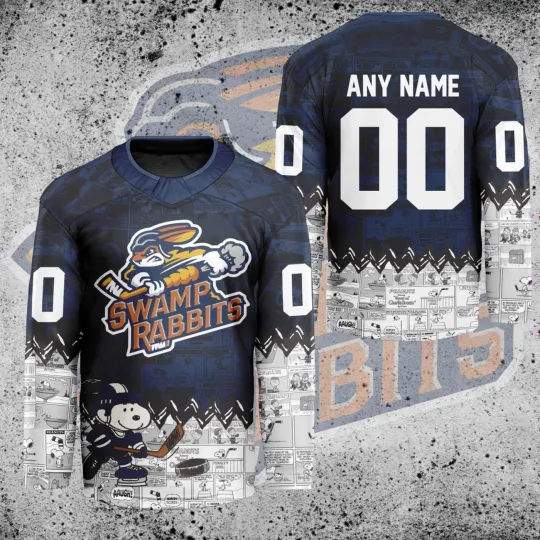 Discover Custom Greenville Swamp Rabbits Peanutss 75th Anniversary Hockey Shirt Fan Gear
