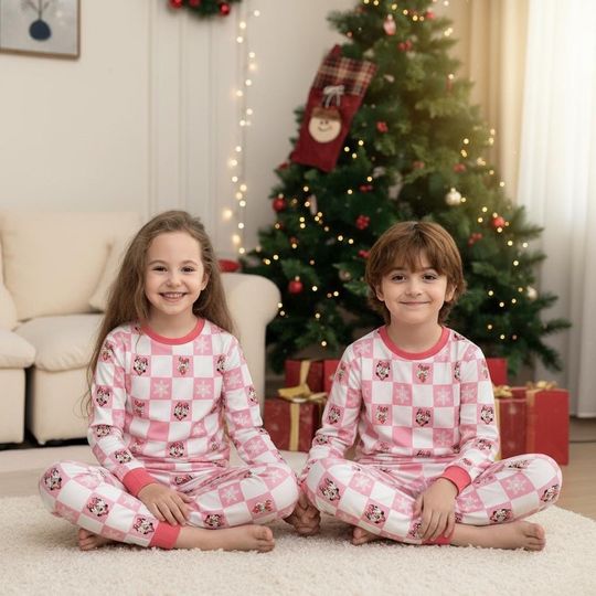 Discover Disney Christmas Besties Pajamas Set, Cute Minnie And Daisy Holiday Sleepwear, Disney Holiday Pajamas For Kid Adult, Best Friend Pajamas