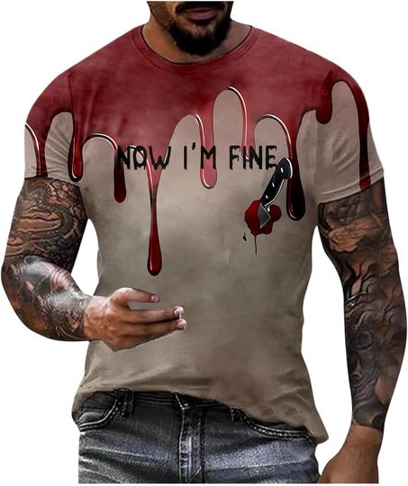 Discover Mens Halloween Shirt Womens Shirts Pajamas Men Adult Pjs Bloody Horror T Funny Party Tees Tops for Women