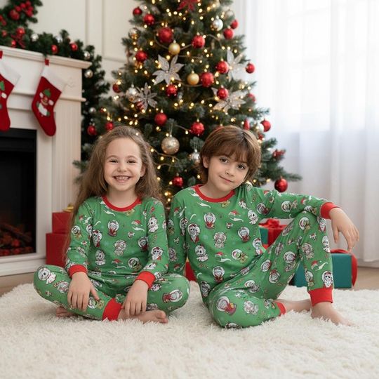 Discover Disney The Nightmare Before Christmas Mini Snow Globe Pajamas Set, NBC Christmas Sleepwear, Disney Family Holiday Matching Pajamas