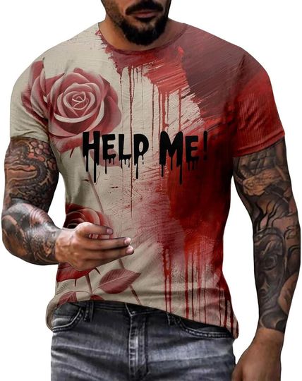 Halloween Shirt Tshirt Men Funny Shirts for Mens Tee Novelty Cool Skull T-Shirt Fashion Graphic Tshirts Tees Horror