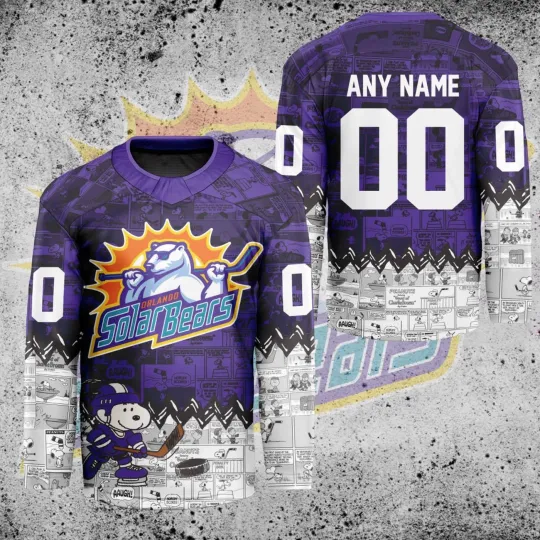 Discover Personalized Orlando Solar Bears Peanutss 75th Anniversary Hockey Shirt Fan Gear