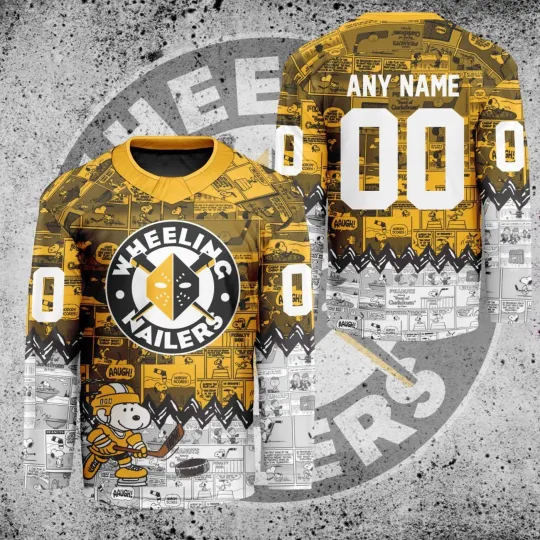 Discover Personalize Wheeling Nailers Peanutss 75th Anniversary Hockey Shirt Fan Gear Gift