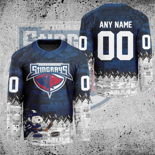 Discover Custom South Carolina Stingrays Peanutss 75th Anniversary Hockey Shirt Fan Gear