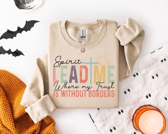 Discover Unisex Sweatshirt with Vintage Style Text and Pastel Cross Sun Design for Spiritual Faith Inspiration