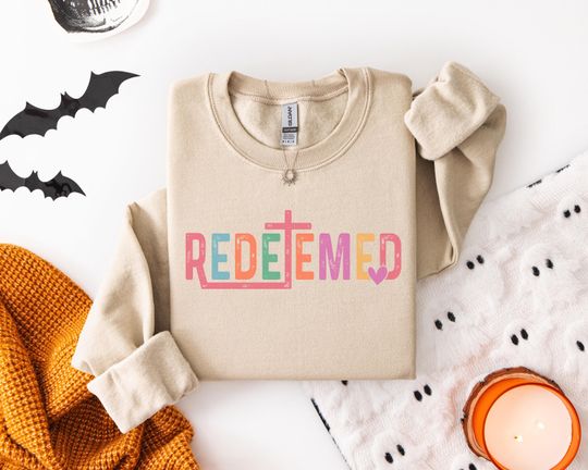 Discover Colorful Emotional Christian Sweatshirt With Cross Heart Design