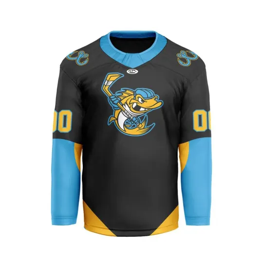 Discover Personalized Toledo Walleye Black V-shaped Hockey Shirt Men's Fan Gear Xmas Gift