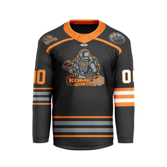 Discover Personalize Fort Wayne Komets Blackout V-shaped Hockey Shirt Men's Fan Gear Gift