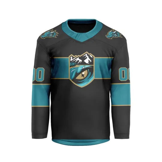 Discover Personalized Tahoe Knight Monsters Black Hockey Shirt Men's Fan Gear Xmas Gift