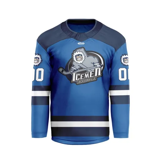Discover Personalized Jacksonville Icemen Blue V-shaped Hockey Shirt Men's Fan Gear Gift