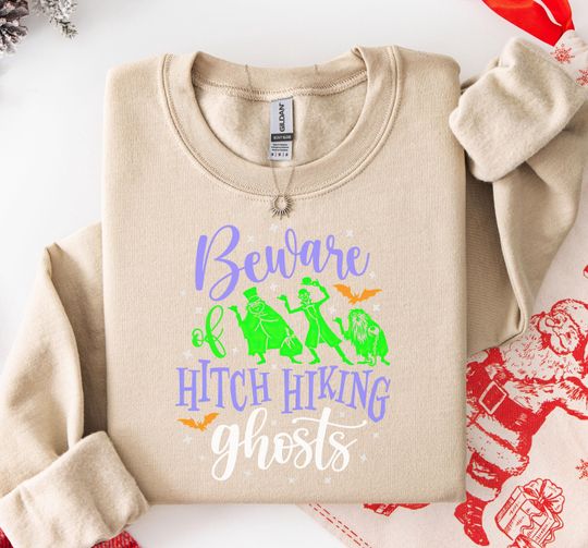 Discover Unisex Cozy Sweatshirt - Spooky Hitchhiking Ghosts Sweatshirt Gift