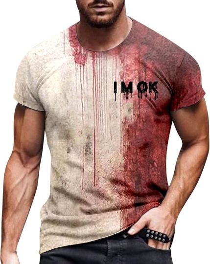 Mens Halloween Shirt Womens Shirts Funny T Tshirts Problem Solved Bloody Costume Tees Graphic Novelty Men Adult Tee