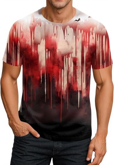 Halloween Costumes for Men Funny Short Sleeve Shirt Crewneck Graphic Scary Printed Comfort Colors Tshirt