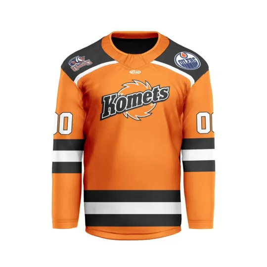 Discover Personalized Fort Wayne Komets Orange V-shaped Hockey Shirt Men's Fan Gear Gift