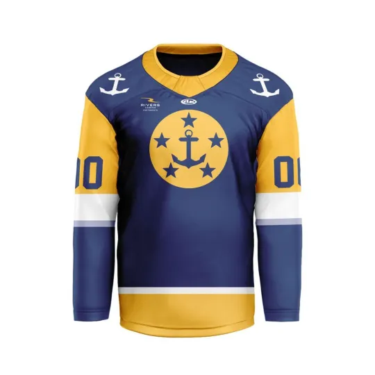 Discover Personalized Norfolk Admirals Navy V-shaped Hockey Shirt Men's Fan Gear Gift