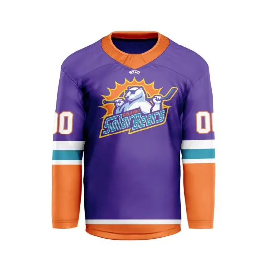 Discover Personalized Orlando Solar Bears Purple V-shaped Hockey Shirt Men Fan Gear Gift