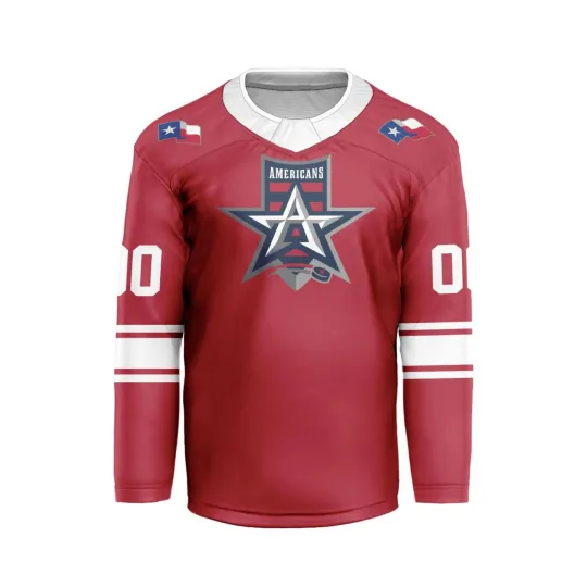 Discover Personalized Allen Americans Red V-shaped Hockey Shirt Men's Fan Gear Xmas Gift
