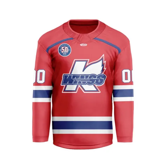 Discover Personalized Kalamazoo Wings Red V-shaped Hockey Shirt Men's Fan Gear Xmas Gift
