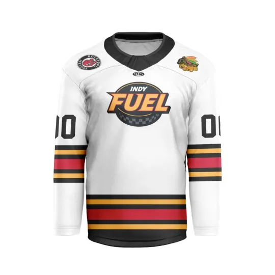 Discover Personalized Indy Fuel White V-shaped Hockey Shirt Men's Fan Gear Xmas Gift