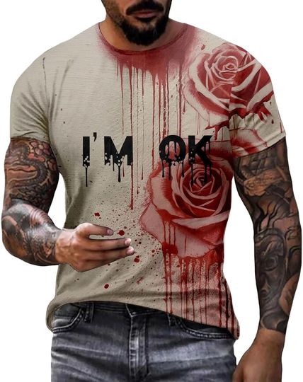 Halloween Shirt Tshirt Men Funny Shirts for Mens Tee Novelty Cool Skull T-Shirt Fashion Graphic Tshirts Tees Horror